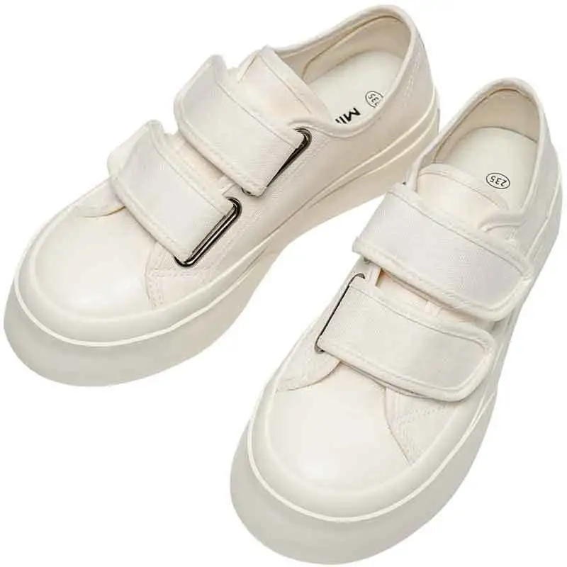 Giày canvas đế dày quai dán thời trang mùa xuân mới 2021 dành cho nữ