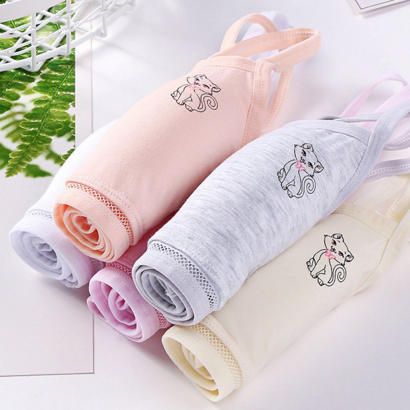 Bra Cotton Mềm Mại Hoạ Tiết Hoạt Hình Cho Bé Gái