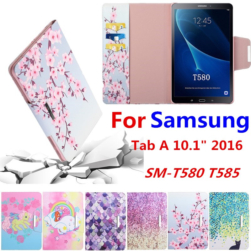 Bao Da Pu Có Khóa Nam Châm Tiện Lợi Cho Samsung Tab A / A6 10.1 Inch Sm-T580 T585 2016