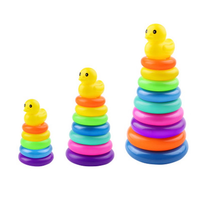 Đồ chơi tháp xếp vòng tròn vịt 9 tầng đủ màu ,phát triển trí não tăng tính tập chung và giúp bé phân biết màu sắc