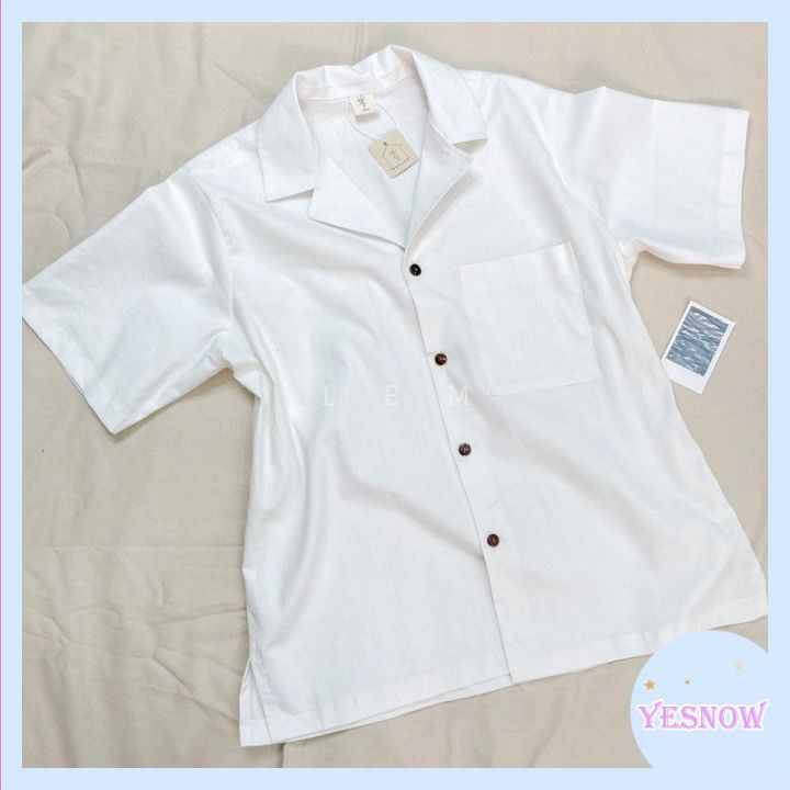 Áo sơ mi trắng đi học đi làm dài tay vải mịn mát mịn Yesnow | BigBuy360 - bigbuy360.vn