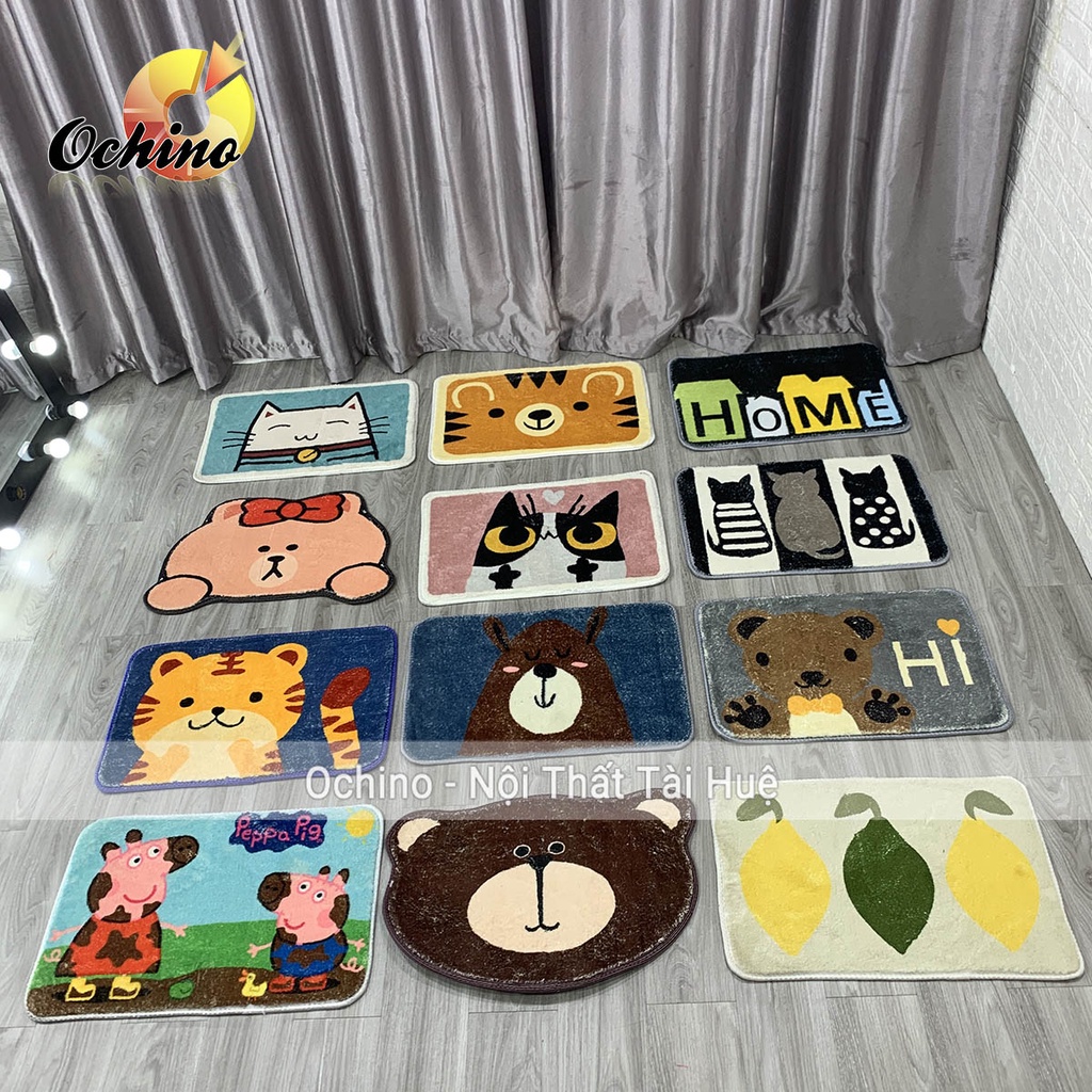 Thảm Chân, Thảm Chân Hình Thú Sợi Len Cao Cấp Siêu Thấm Và Chống Trơn Trượt Size 40-60