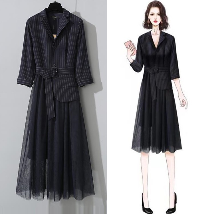 🌸Hàng Order🌸 Váy Cổ Vest Bigsize Phối CHân Váy Công Chúa Thắt Đai Eo Sang Trọng🌸Hàng Quảng Châu