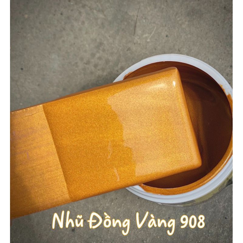 [Sơn chậu] Nhũ vàng đồng hệ nước okay 908 (850gram) - Sơn chậu kiểng,