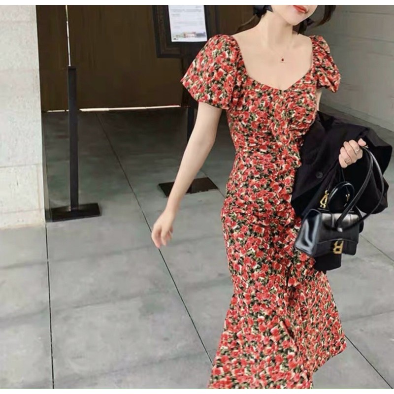 ĐẦM MIDI HOA ĐUÔI CÁ | BigBuy360 - bigbuy360.vn