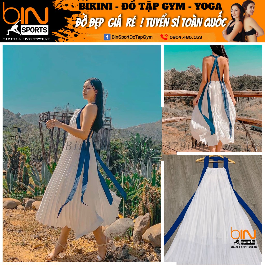 Đầm Maxi Voan Lụa Dập Ly Đi Biển Du Lịch Chụp Ảnh Sống Ảo Cực Sang Bin Sports MA014