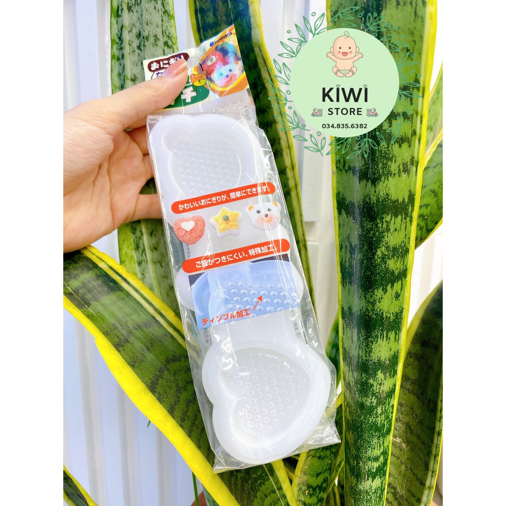 Set 3 khuôn tạo hình cơm Inomata Nhật hình tim-sao-gấu