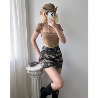 Chân váy kaki lính xanh camo