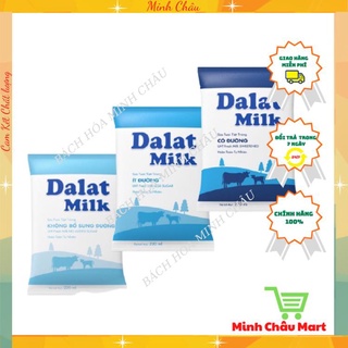 Sữa Đà Lạt Milk 220ml Ít Đường/ Không Đường/ Có Đường/ Dalat Milk Bịch