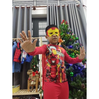 Bộ dài người sắt, IRON MAN kèm khăng choàng sau và mặt nạ, hình chụp tại shop