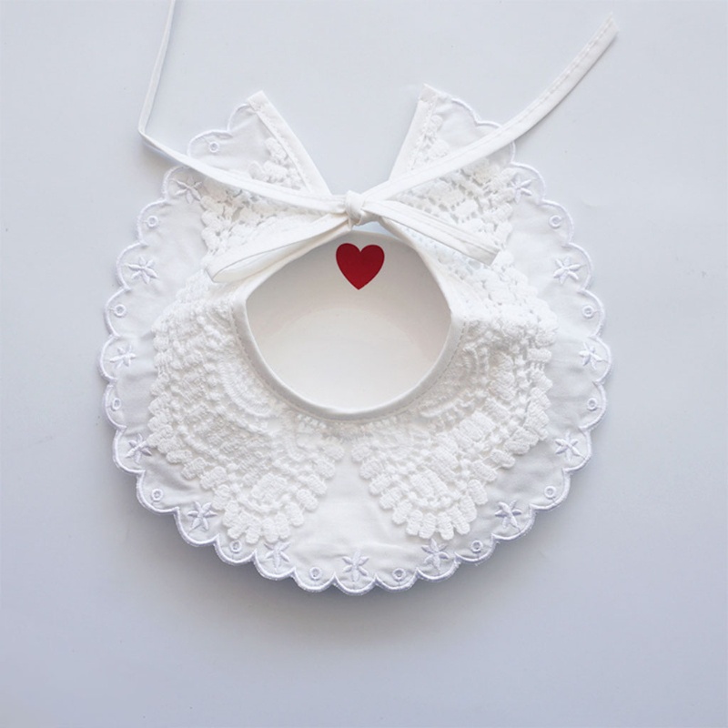 Khăn choàng cổ mini thêu ren thắt nơ xinh xắn cho bé gái tập đi