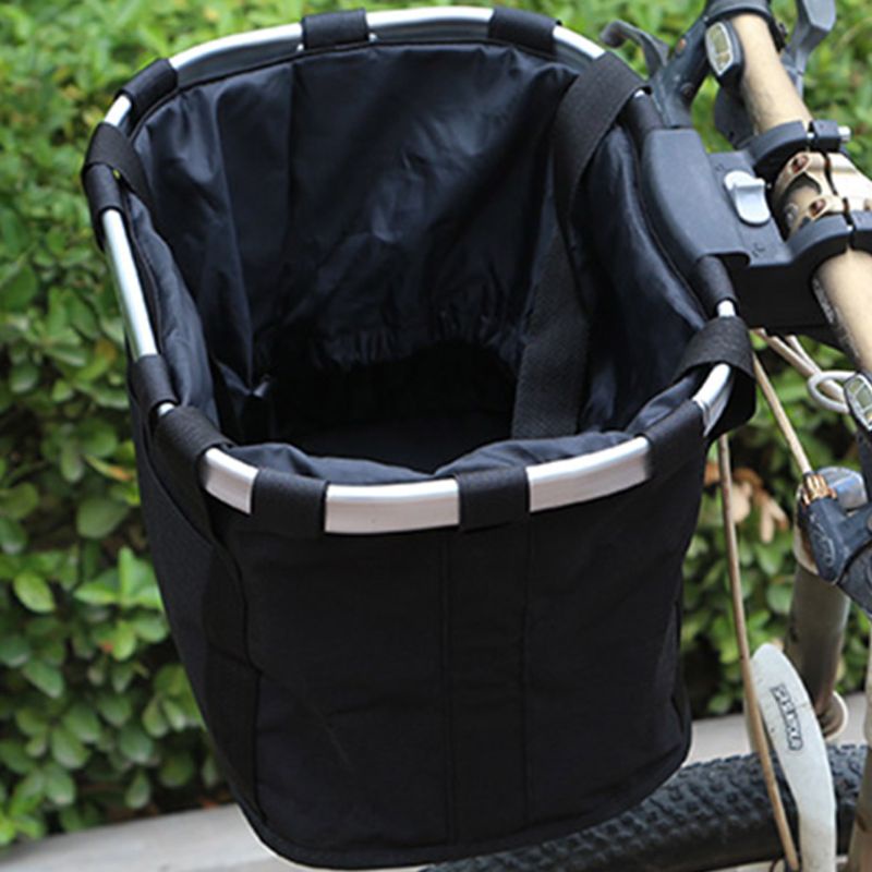 Giỏ Đựng Thú Cưng Cỡ Nhỏ Bằng Vải Bạt Gấp Gọn Được Chống Nước Gắn Ghi Đông Xe Đạp