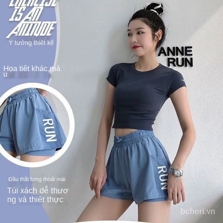 Quần short thể thao mềm mại độ đàn hồi tốt chống lộ cho nữ tập gym yoga | BigBuy360 - bigbuy360.vn