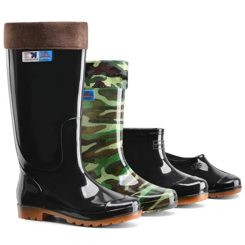 Ủng Đi Mưa Cổ Cao Dày Dặn Chống Mòn Chống Thấm Nước Tiện Dụng Cho Nam