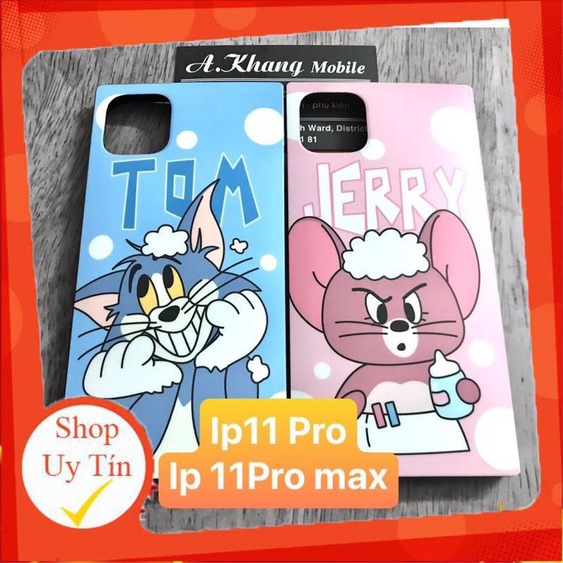 Ốp dẻo vuông hoạt hình Tom &amp; Jerry ip7+/8+, ipXs Max, ipX, ip 11pro/11Pro Max