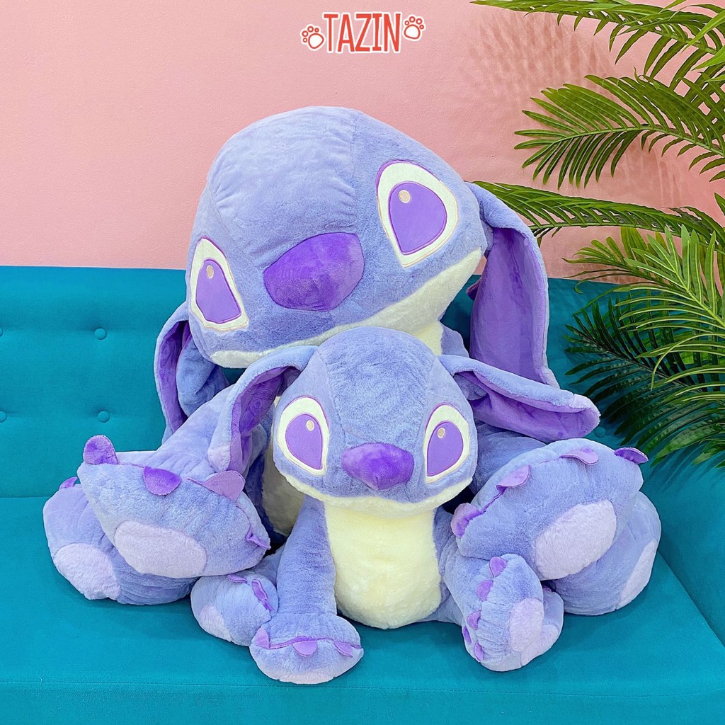 Gấu Bông Stitch Màu Tím Dễ Thương Size Vừa Và Lớn - Gấu Bông Tazin Cao Cấp