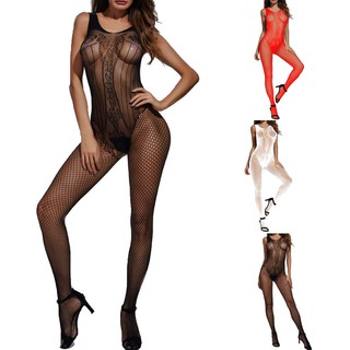 Jumpsuit Phối Lưới Xuyên Thấu Quyến Rũ
