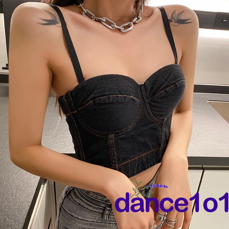 Áo Denim Hai Dây Không Trượt Có Thể Điều Chỉnh Dành Cho Nữ