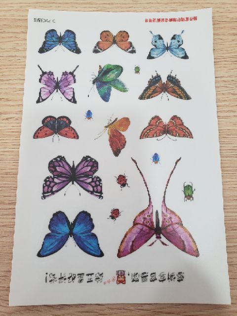 Decal 18 hình bướm và bọ nhỏ xinh dán trang trí