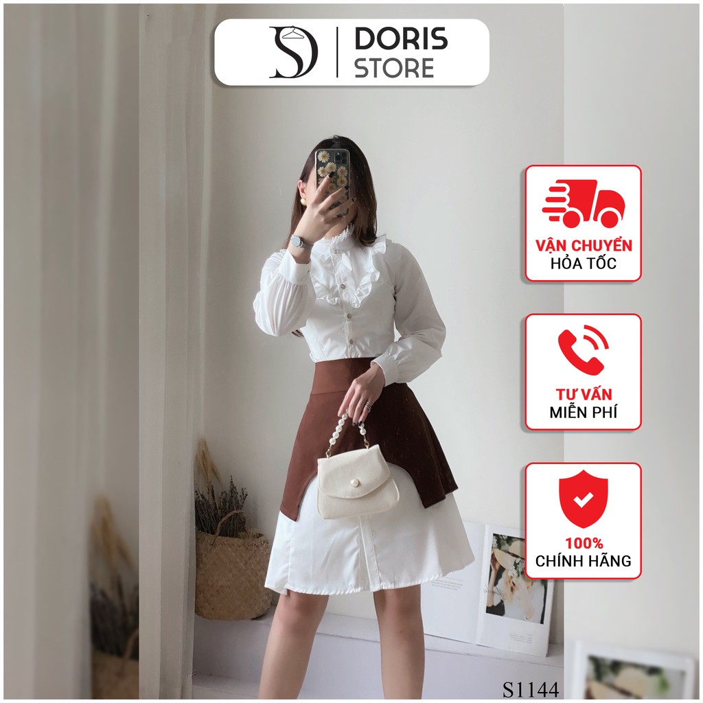 Đầm Blouse nữ tính kèm đai cao cấp DORIS S1144