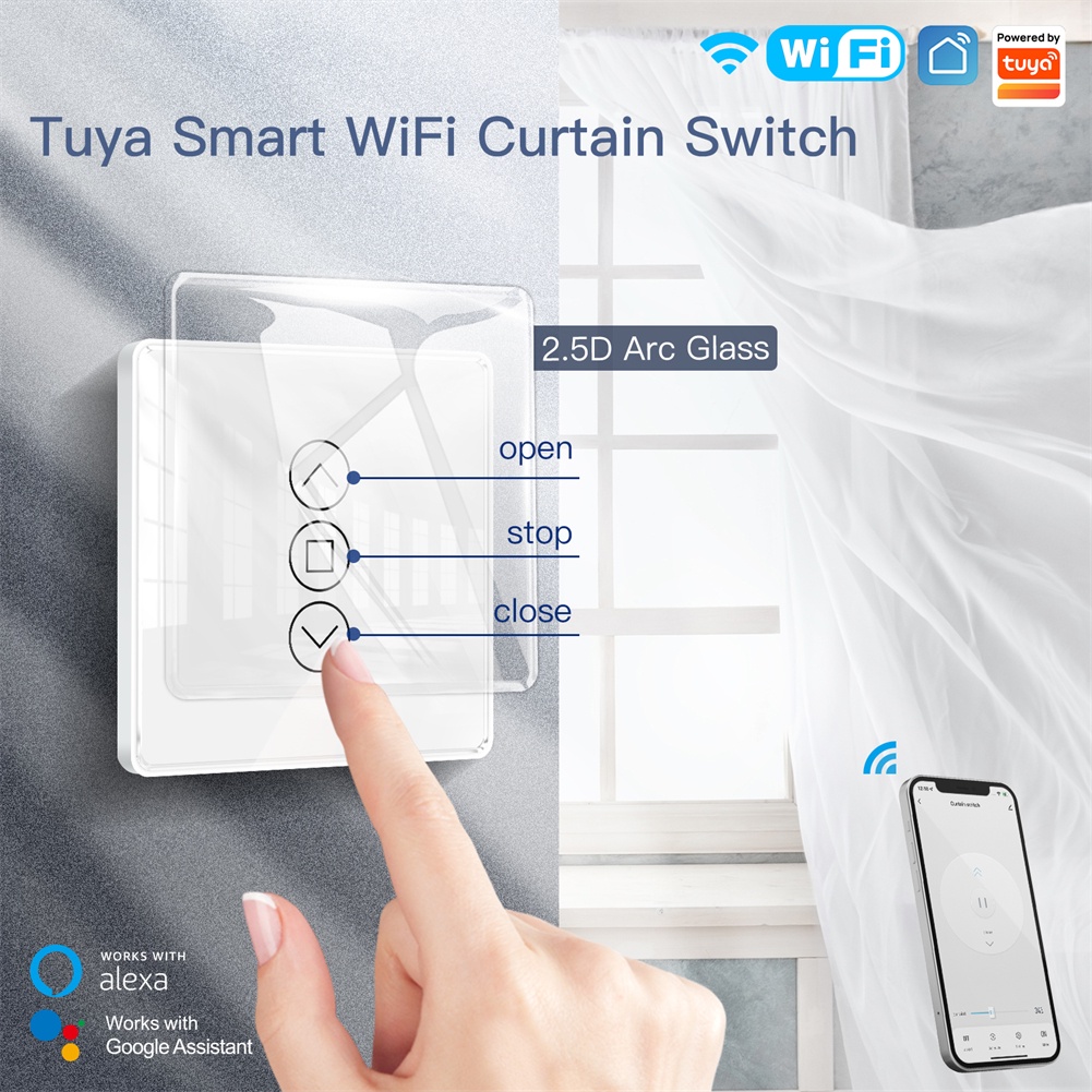 Công TắC ChạM MàN HìNh CảM ỨNg WiFi RF433 2.5D Thông Minh Cho CuộC Sống Thông Minh / Tuya APP Works Alexa Google Home