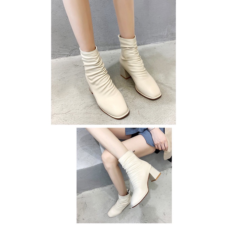 Boot Nhăn Da Lỳ Cao Cấp Gót Vuông 5 Phân Hottrend