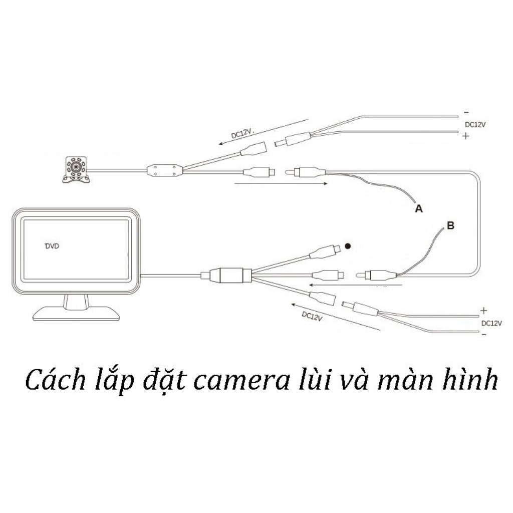 Camera lùi ô tô CCD 4T-C1 dành cho màn zin xe ô tô , màn taplo - phân phối chính hãng 4TCar