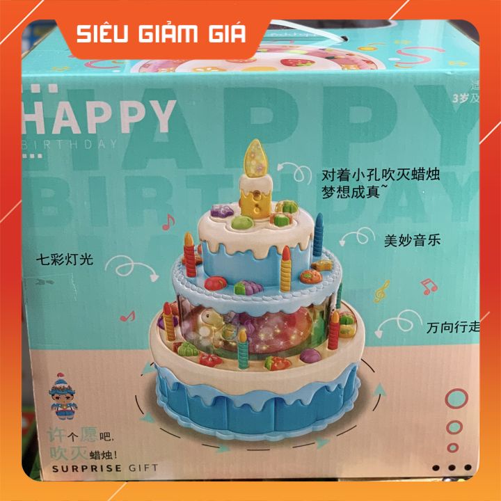 Đồ Chơi Bánh Sinh Nhật 3 Tầng Có Đèn Và Nhạc Chọn Màu Ngẫu Nhiên - Happy Birthday Cake #294