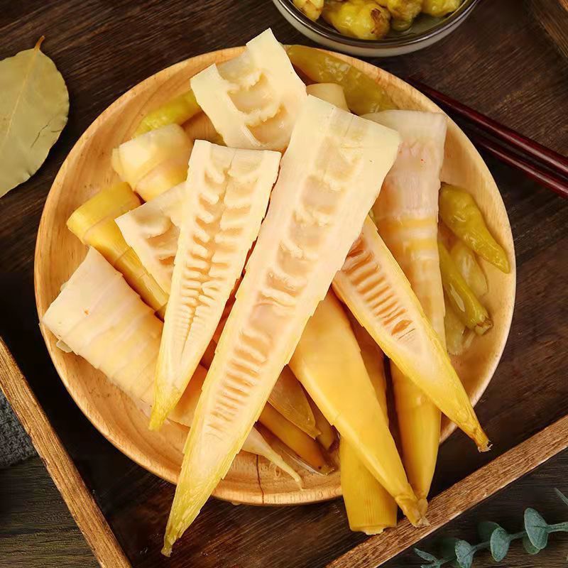 Măng trúc cay Tứ Xuyên nguyên vỏ ngâm ớt xanh, giòn ngon đậm vị, yumystore86