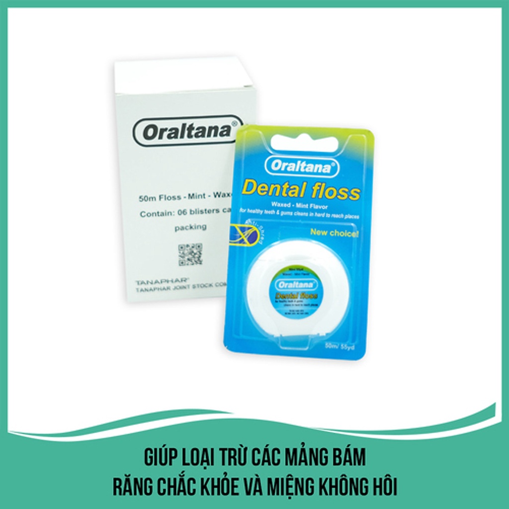 Chỉ nha khoa Oraltana - Hương bạc hà thơm mát - chỉ cuộn kẽ răng, vệ sinh răng miệng