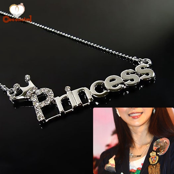 Dây Chuyền Hợp Kim Mặt Chữ Princess Hình Vương Miện Thời Trang Dành Cho Nữ