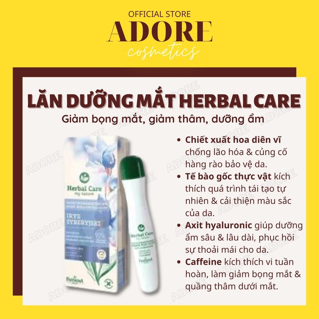 Thanh lăn mắt Farmona Herbal Care dưỡng mắt chống quần thâm, chống nhăn, giảm bọng mắt