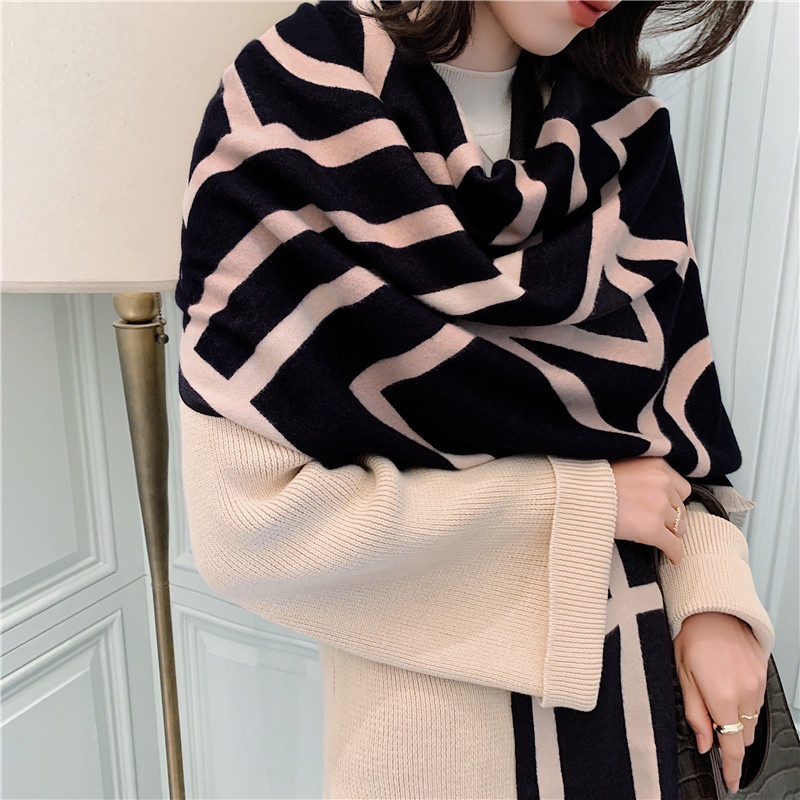 Khăn Quàng Cổ Mùa Đông Cashmere cho nam và nữ đẹp phong cách thời trang Châu Âu
