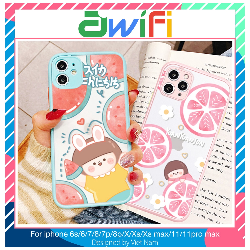 Ốp lưng iphone nhám cô bé chanh 5/5s/6/6plus/6s/6splus/7/7plus/8/8plus/x/xr/xs/11/12/pro/max/plus/promax - Awifi U5-6