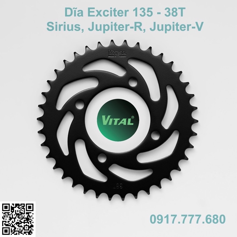 Nhông sên dĩa Ex 135 / Exciter 135 / Yaz / Ya YB sên TFX phốt cao su hiệu VITAL - NSD, xích đĩa tải chính hãng