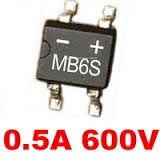 diode cầu chỉnh lưu MB6S (600V/0.5A), MB6F (600V / 0.8A) (set 10 con)