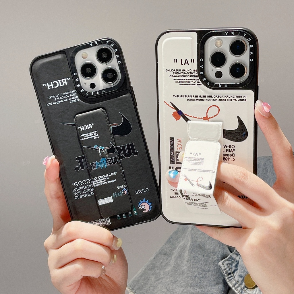 Ốp Điện Thoại Da Mềm Chống Rơi Có Giá Đỡ Gấp Gọn Cho iPhone 13 Pro Max 13 12 11 Pro Max 14 14max 14Promax