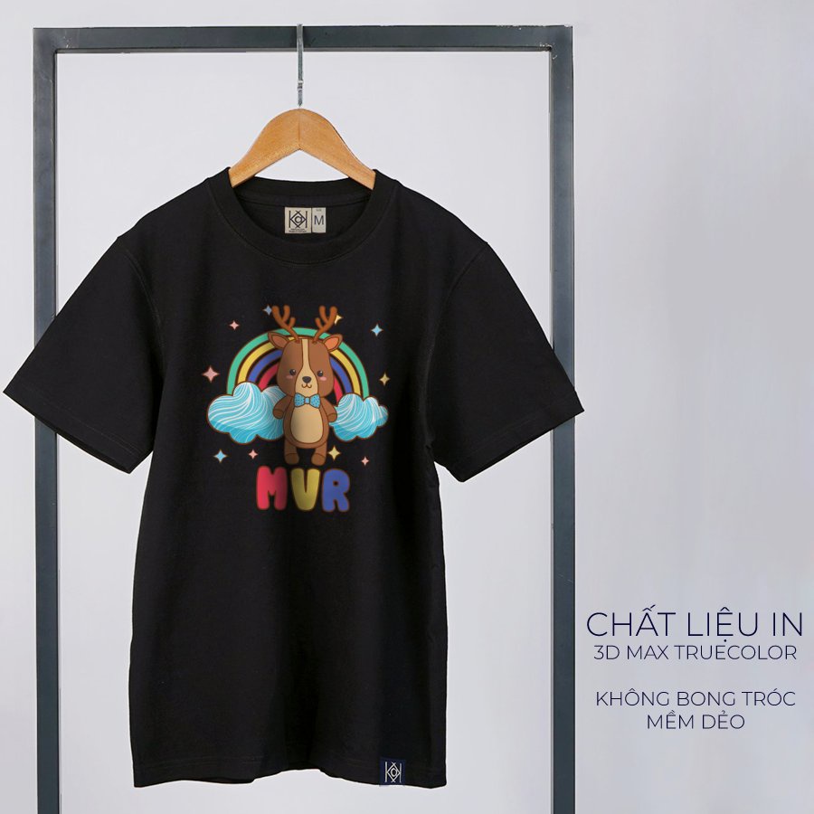 Áo Thun Phông Nam Nữ  Đẹp In Hình Tuần Lộc Giáng Sinh Cầu Vồng Dễ Thương Big Size MVR KK3747