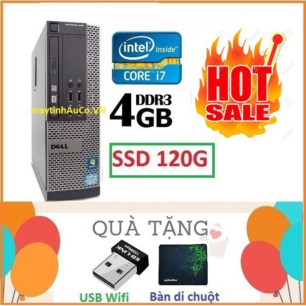 Máy tính đồng bộ DELLl Optiplex Core i7 3770 / 4G / SSD 120G . Tặng ổ cứng HDD 250G ! | BigBuy360 - bigbuy360.vn