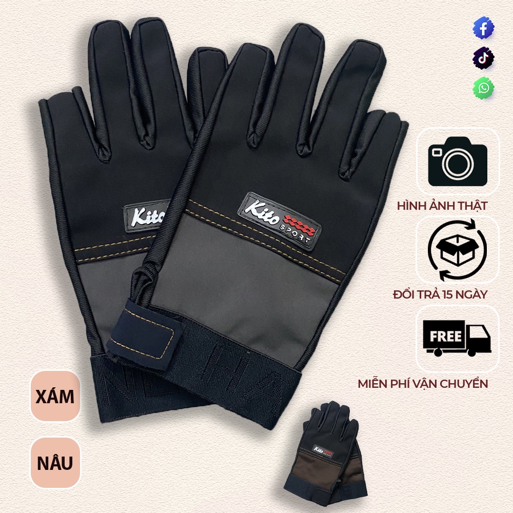 Gang tay dài ngón thể thao, bao tay lái xe thời trang tiện dụng GT1005