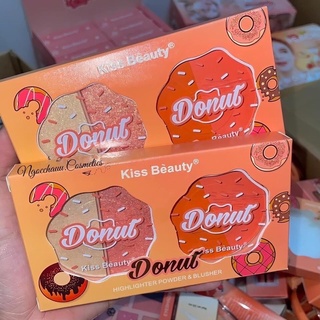 Phấn má hồng + bắt sáng 2in 1 kissbeauty donut