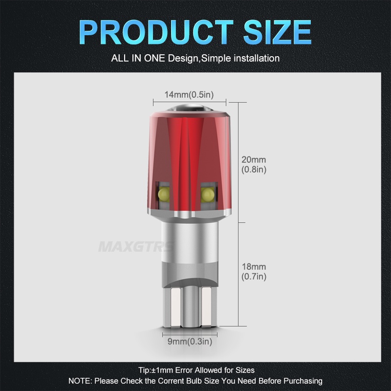 Set 2 Bóng Đèn LED Xenon 1200LM W16W WY16W T15 921 912 Chuyên Dụng Cho Xe Hơi MAXGTRS