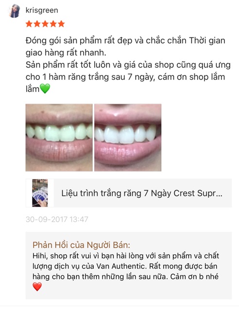 Liệu trình 7 ngày miếng dán Crest trắng sáng (7 gói )