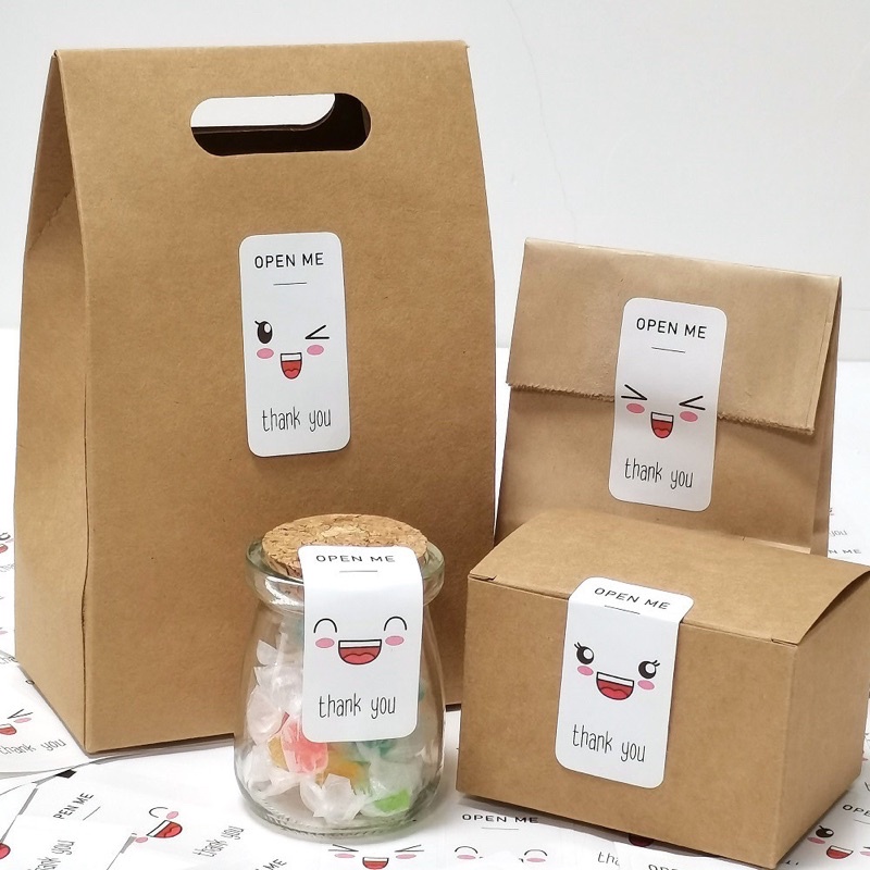 Tem Dán Cảm Ơn In Nhiệt Nhiều Size, Sticker Mẫu Độc Lạ Decal Trang Trí Bao Bì Túi Hàng Giá Rẻ Thank You