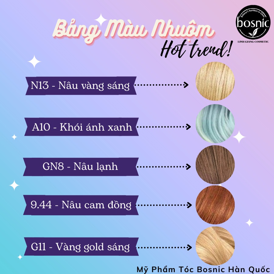 THUỐC NHUỘM MÀU THỜI TRANG BOSNIC 150ML - CHIẾT XUẤT TỪ THẢO DƯỢC