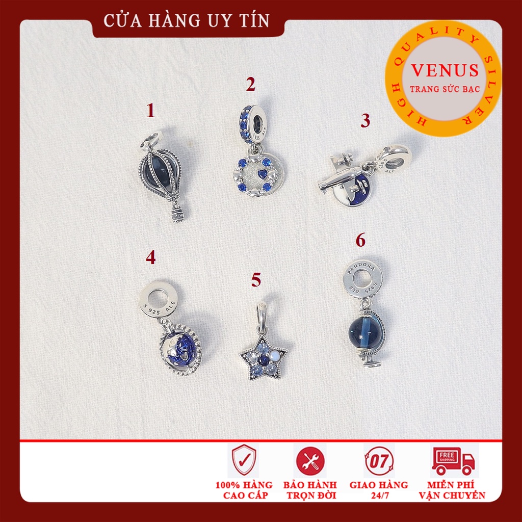 [Charm bạc 925 cao cấp] Bộ sưu tập charm màu xanh đậm- Mã sản phẩm VENUSKKC