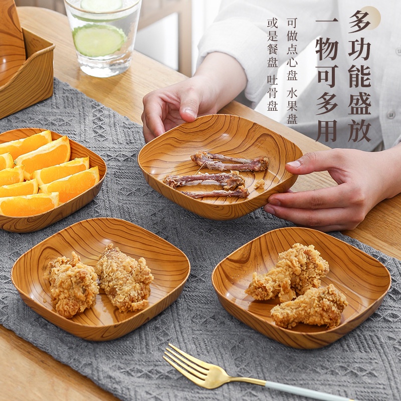 Đĩa Gỗ Vuông Đựng Bánh Kẹo Trái Cây Khô 24h