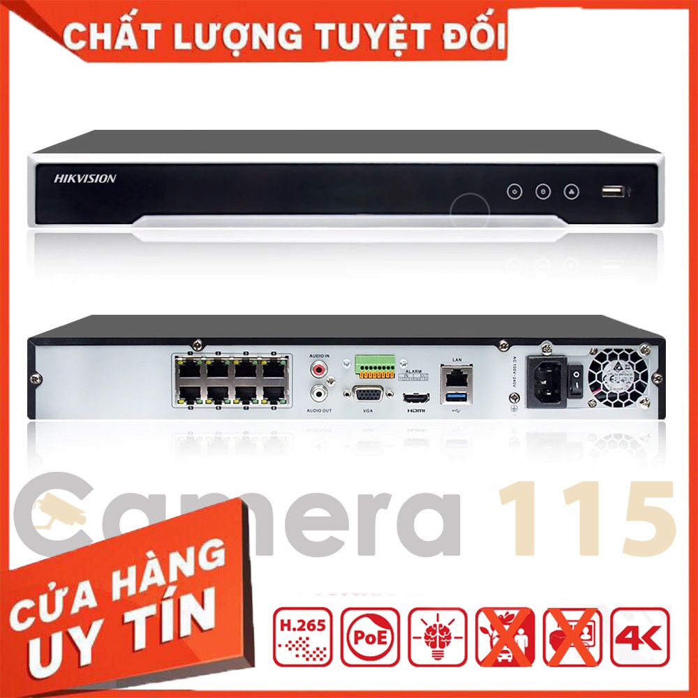 Đầu ghi hình IP  HIKVISION POE cấp nguồn qua dây mạng DS-7604NI-K1/4P (C)