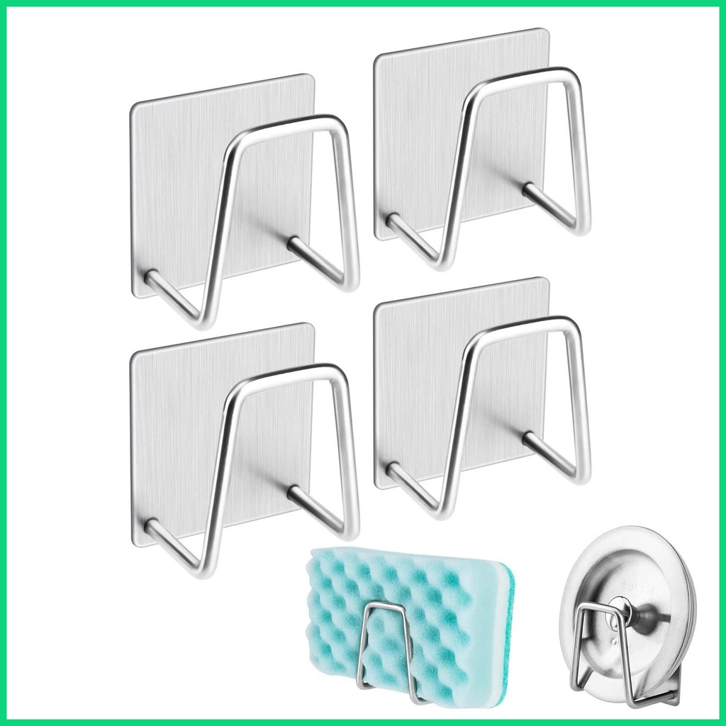 Set 4 Giá Đỡ Bọt Biển Rửa Chén Gắn Tường Chắc Chắn &amp; Thông Gió Mạnh Cho Bồn Rửa Nhà Bếp