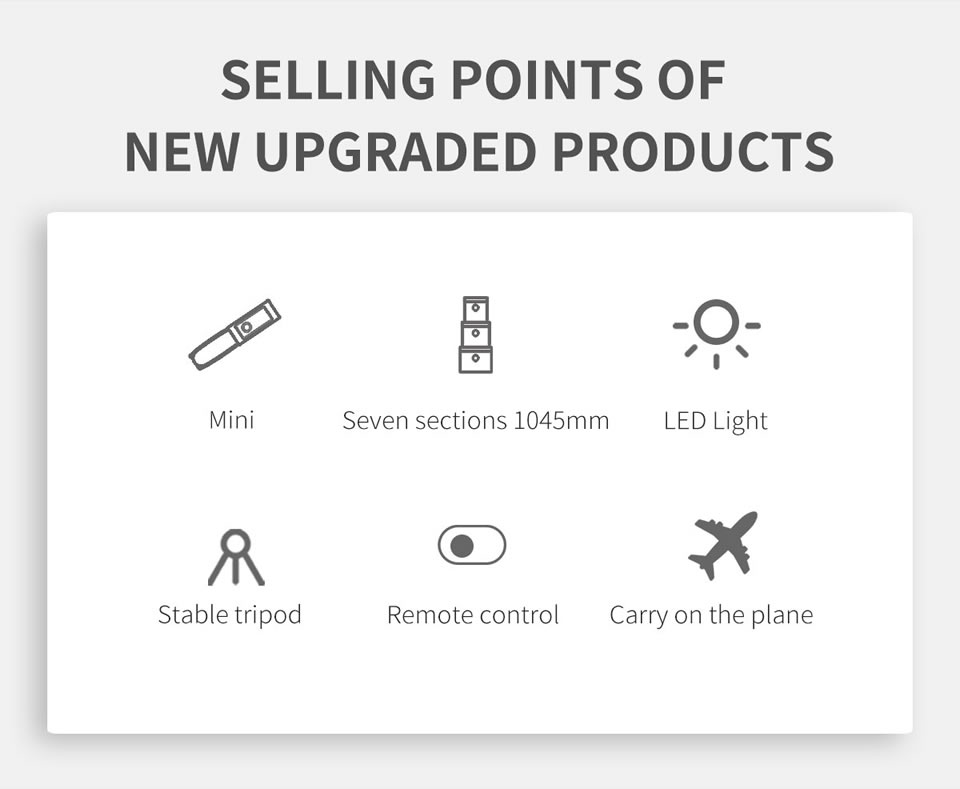 Gậy Chụp Ảnh Selfie Bluetooth Không Dây Có Thể Gấp Gọn Kèm Điều Khiển Từ Xa Cho Ios Android | BigBuy360 - bigbuy360.vn